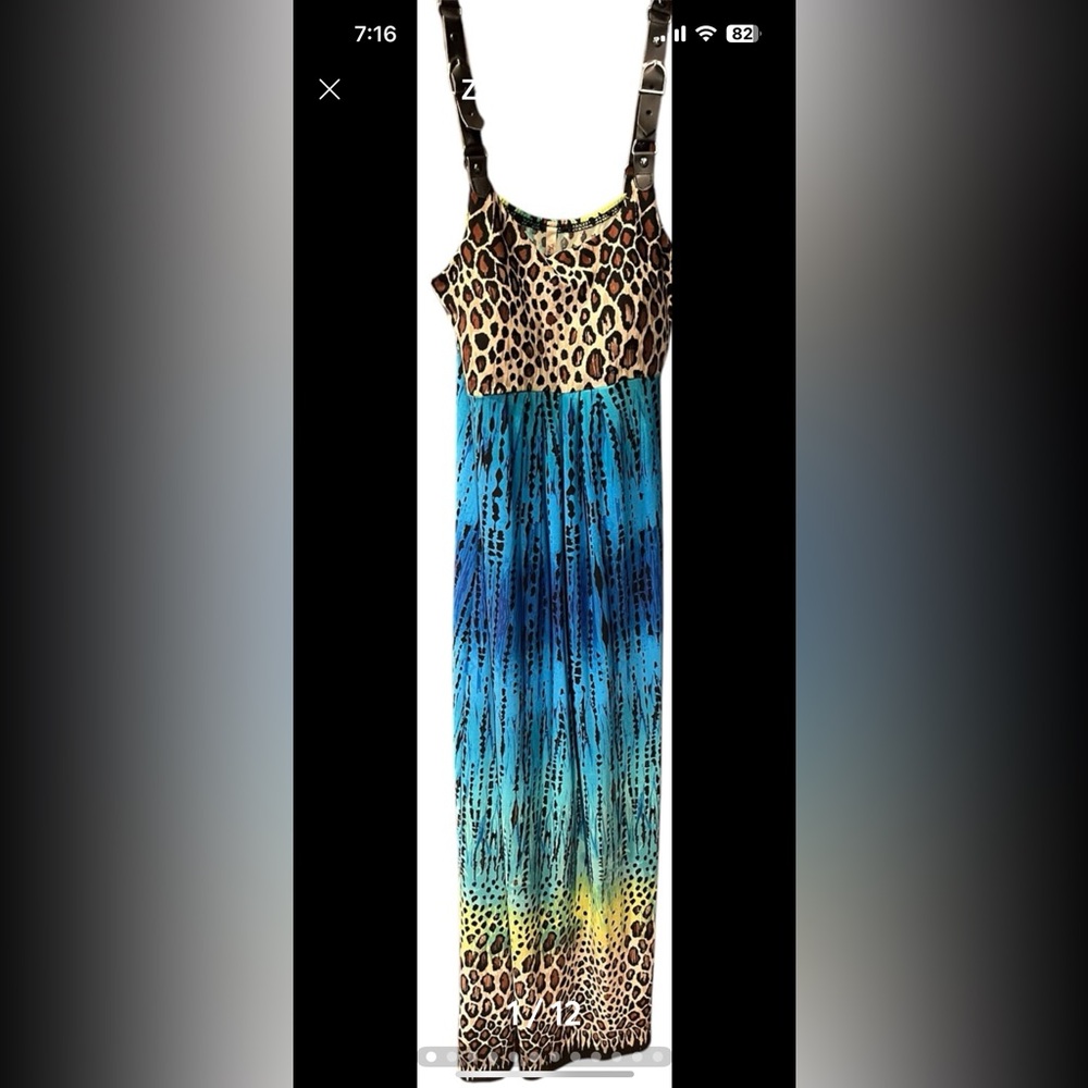 Fresh of La Leopard and Blue Patterned Dress